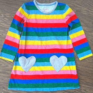 Mini Boden rainbow striped dress